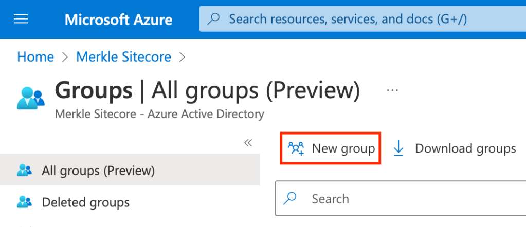 Azure AD New Group