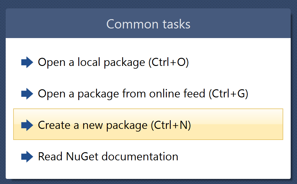 Nuget Package Explorer - Create a new package